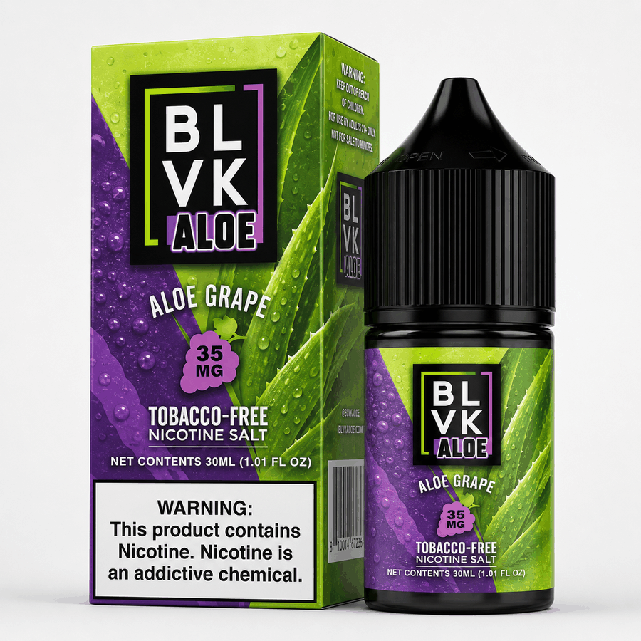 Líquido BLVK Aloe Grape 35mg Nic Salt 30ml – Uva Roxa com Aloe Vera Ice