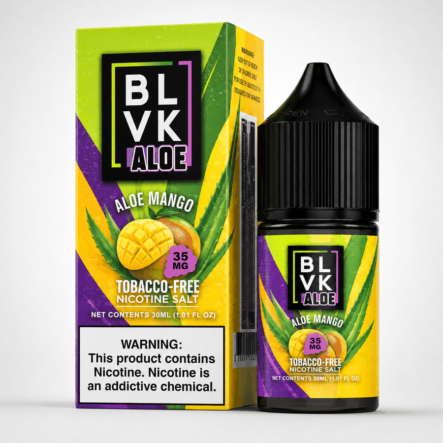 Líquido BLVK Aloe Mango 35mg Nic Salt 30ml – Manga Tropical com Aloe Vera Ice