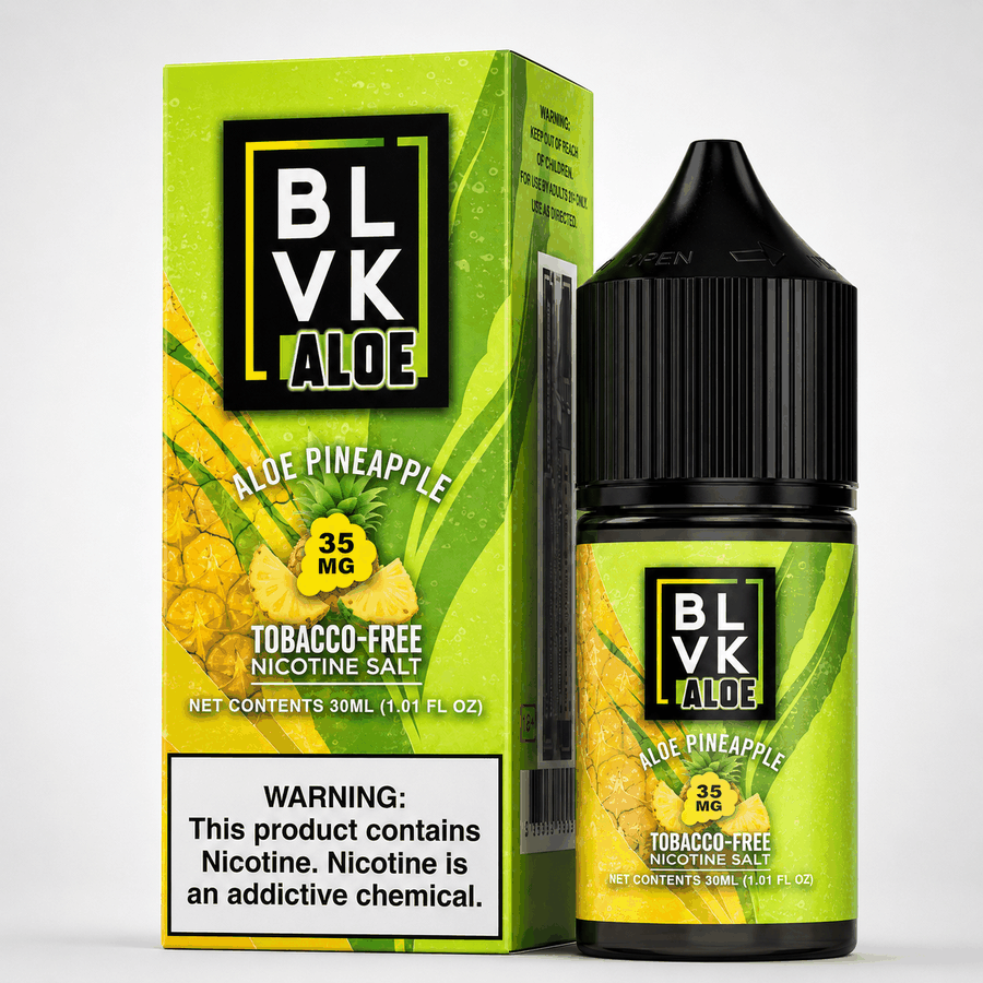 Líquido BLVK Aloe Pineapple 35mg Nic Salt 30ml – Abacaxi com Aloe Vera Ice