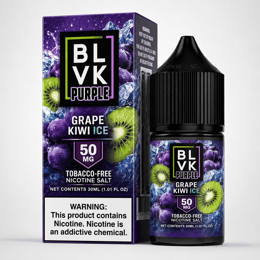 Líquido BLVK Purple Grape Kiwi Ice 50mg Nic Salt 30ml – Uva, Kiwi e Ice