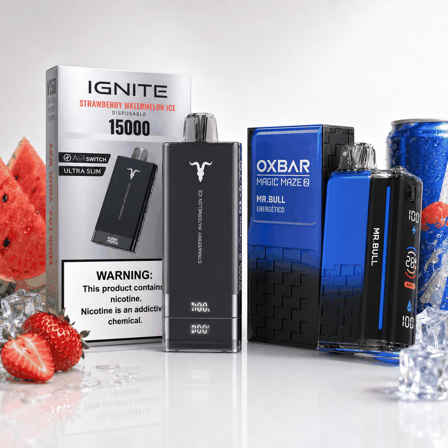 KIT 2 Pods Descartáveis - Ignite 15k Strawberry Watermelon + Oxbar 30k Mr. Bull (energético)