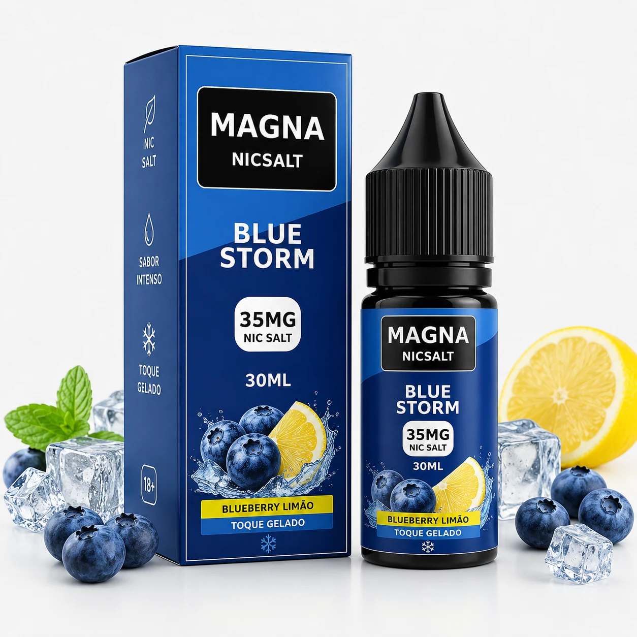 Líquido Magna Nicsalt Blue Storm 35mg 30ml – Blueberry com Limão Ice