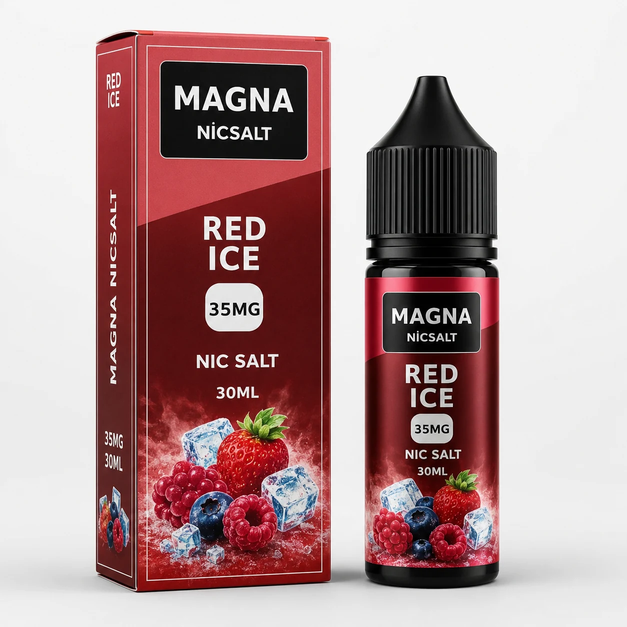 Líquido Magna Nicsalt Red Ice 35mg 30ml – Frutas Vermelhas Ice