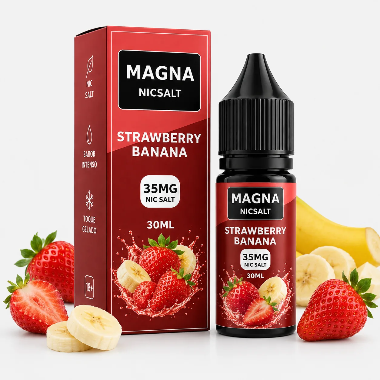 Líquido Magna Nicsalt Strawberry Banana 35mg 30ml