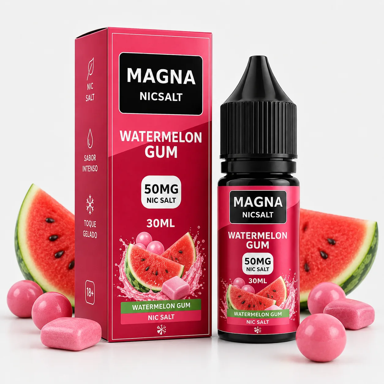 Líquido Magna Nicsalt Watermelon Gum 50mg 30ml