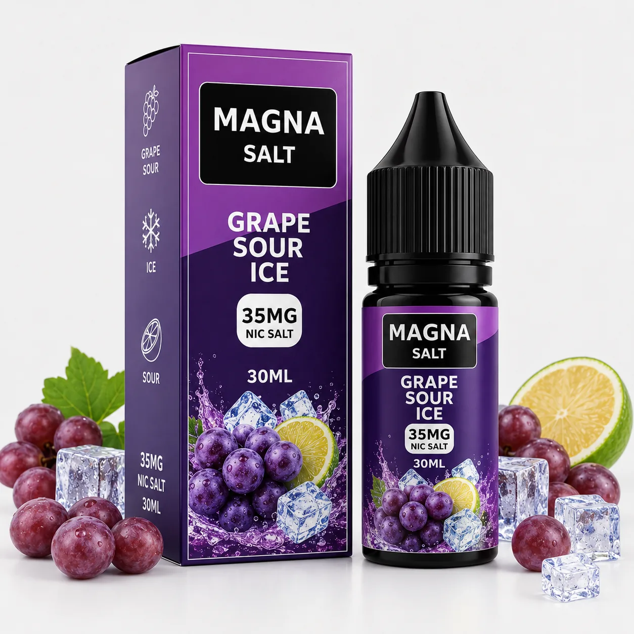 Líquido Magna Salt Grape Sour Ice 35mg 30ml