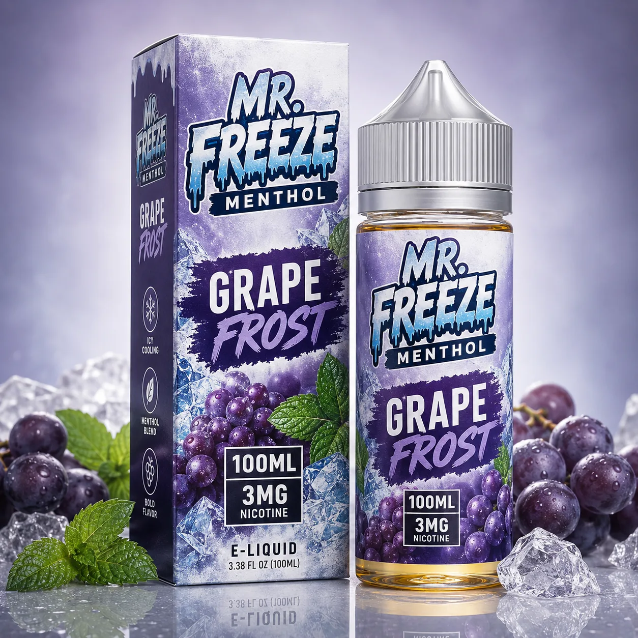 Líquido Mr. Freeze Menthol Grape Frost 100ml 3mg