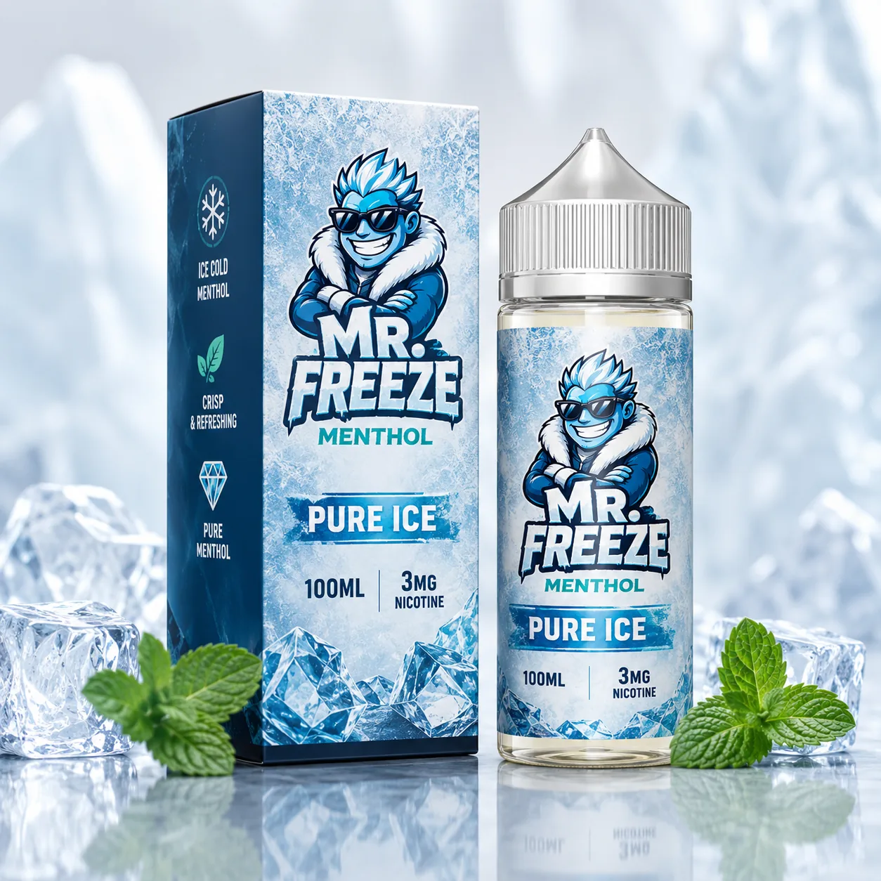 Líquido Mr. Freeze Menthol Green Apple Grape Frost 100ml 3mg