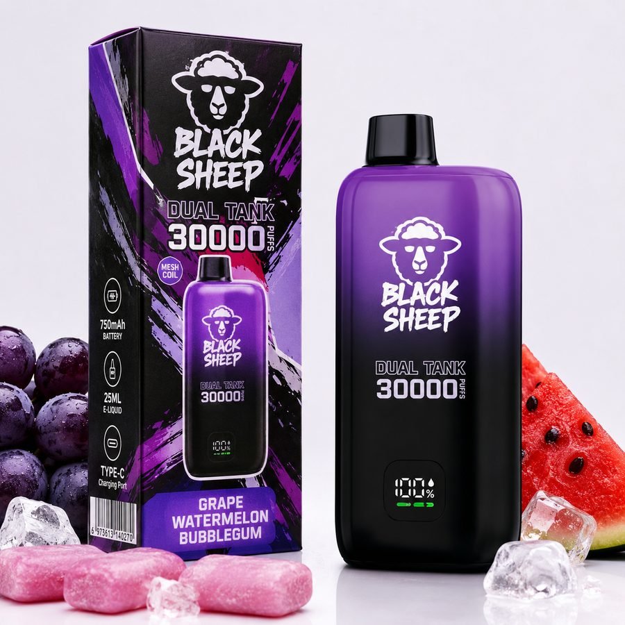 Pod Descartável Black Sheep Dual Tank 30000 puffs - Cherry Raspberry + Watermelon Strawberry