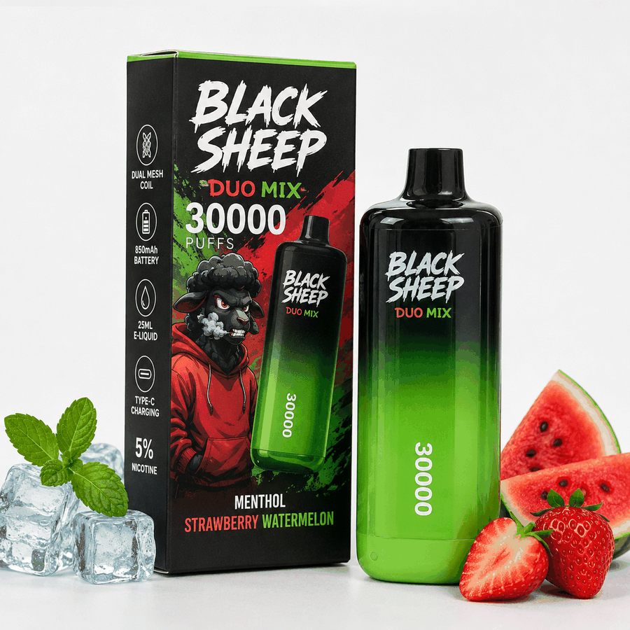 Pod Descartável Black Sheep Duo Mix 30000 puffs - Grape + Strawberry Kiwi