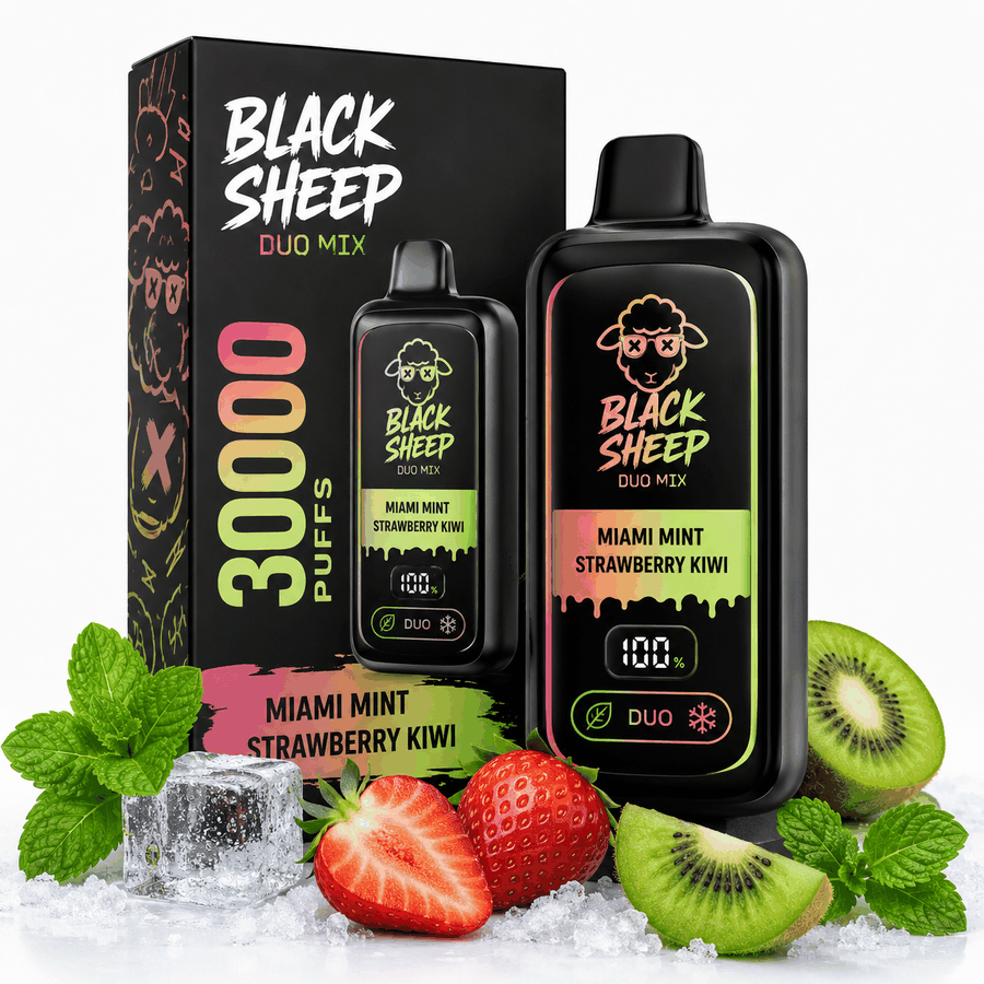 Pod Descartável Black Sheep Duo Mix 30000 puffs - Miami Mint + Strawberry Kiwi