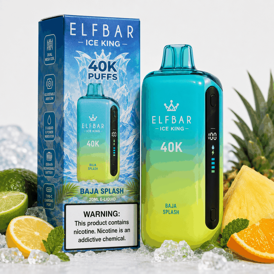 Pod Descartável Elfbar 40K Ice King - 40000 Puffs - Baja Splash