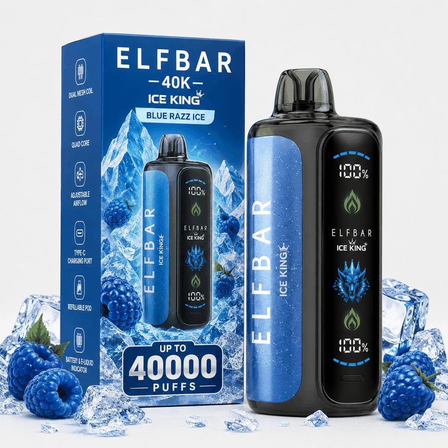 Pod Descartável Elfbar 40K Ice King - 40000 Puffs - Blue Razz ice