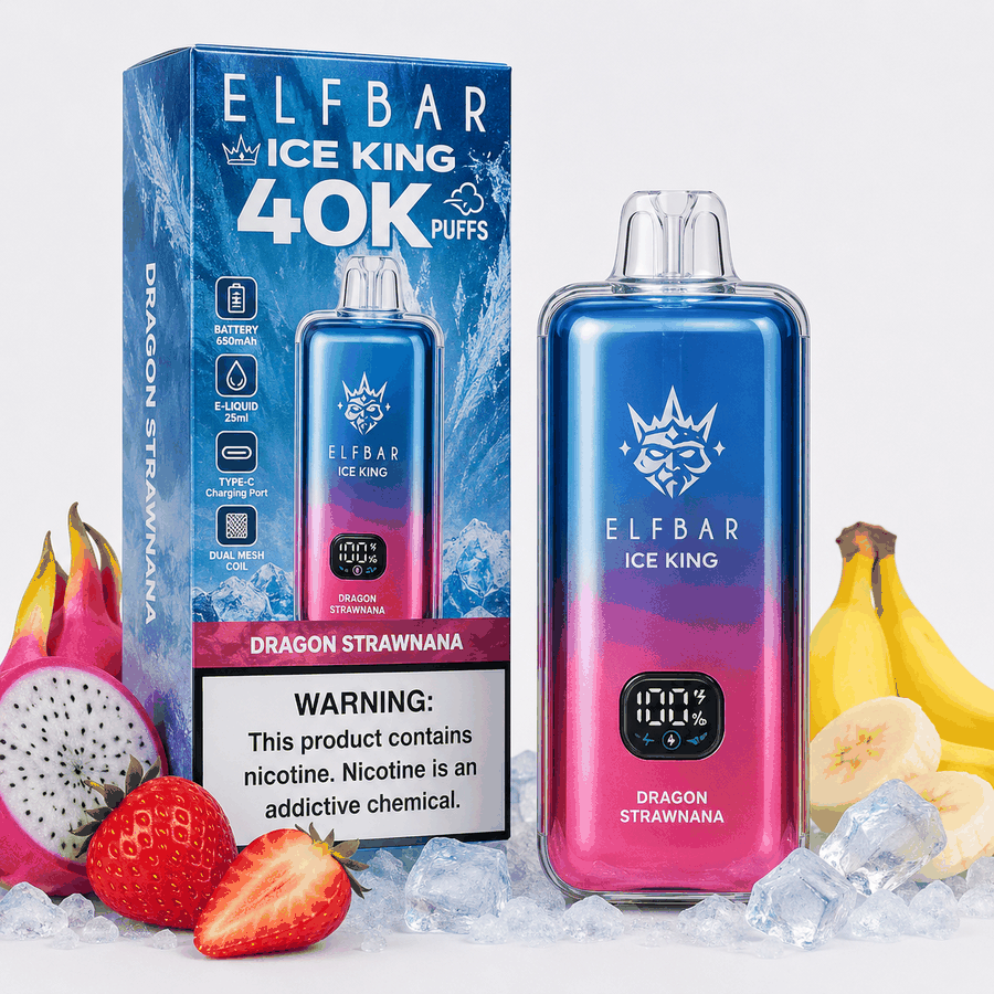 Pod Descartável Elfbar 40K Ice King - 40000 Puffs - Dragon Strawnana