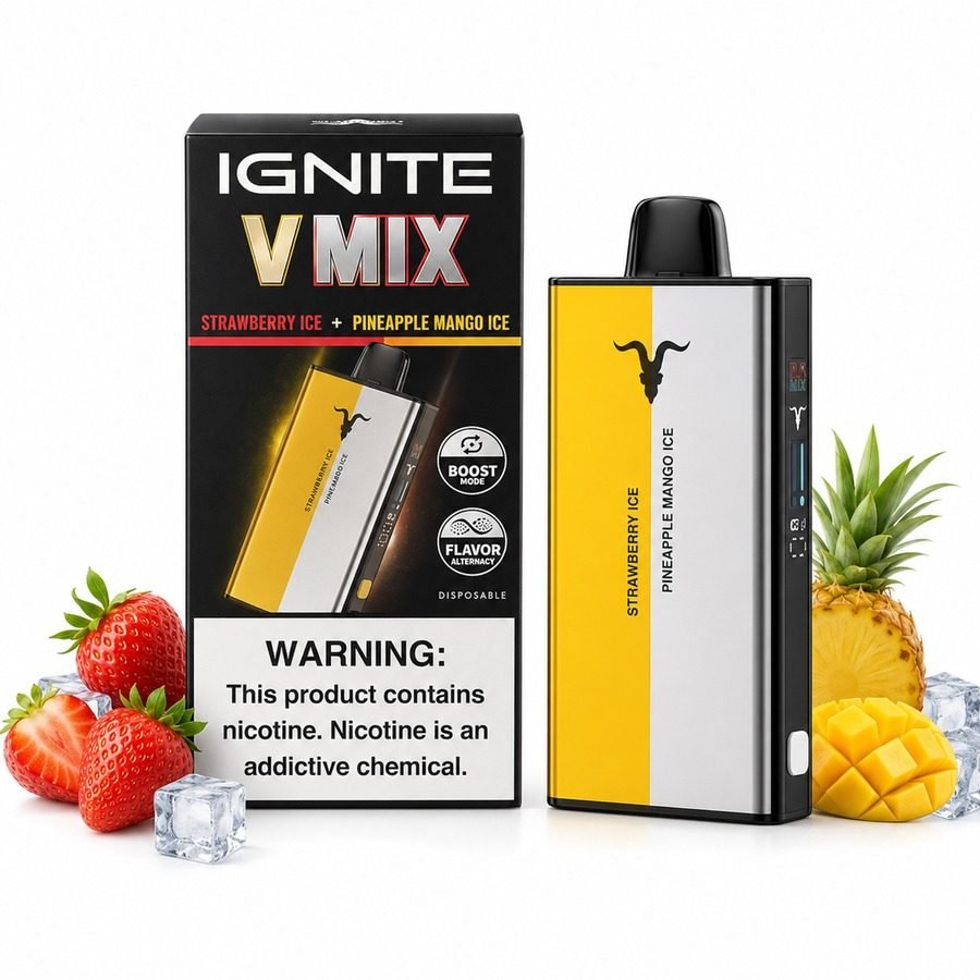 Pod Descartável Ignite V-Mix - 40000 Puffs - Strawberry ice/Pineapple Mango ice