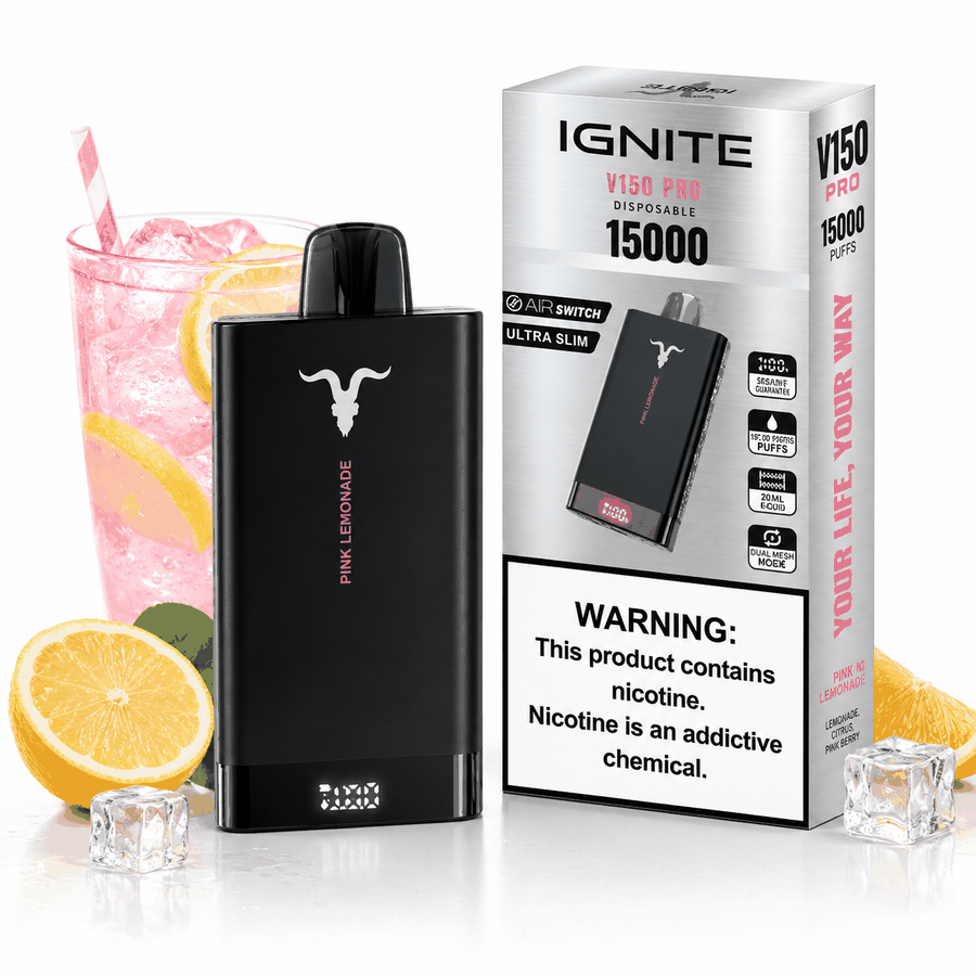 Pod Descartável Ignite V150 Pro - 15000 Puffs - Pink Lemonade