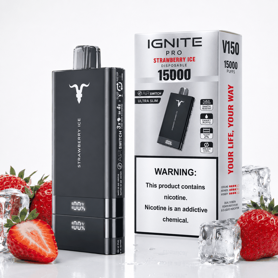 Pod Descartável Ignite V150 Pro - 15000 Puffs - Strawberry ice