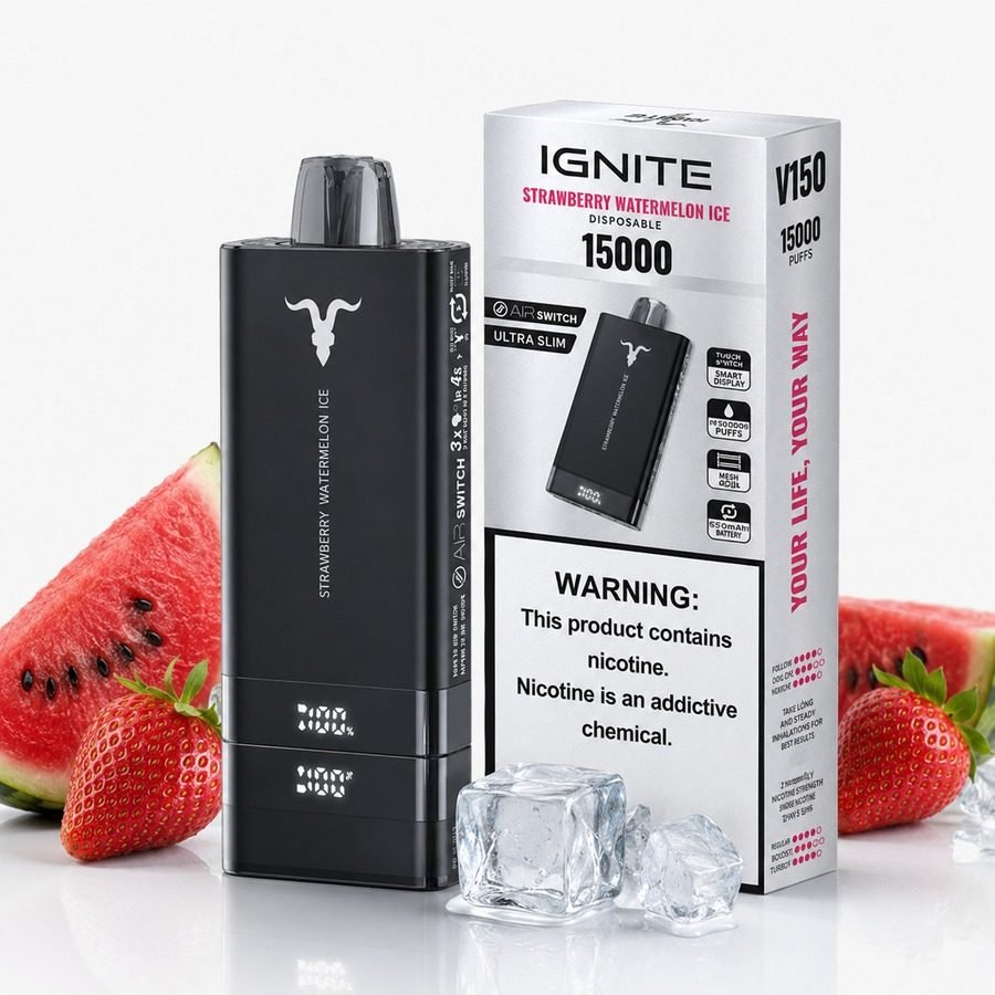 Pod Descartável Ignite V150 Pro - 15000 Puffs - Strawberry Kiwi