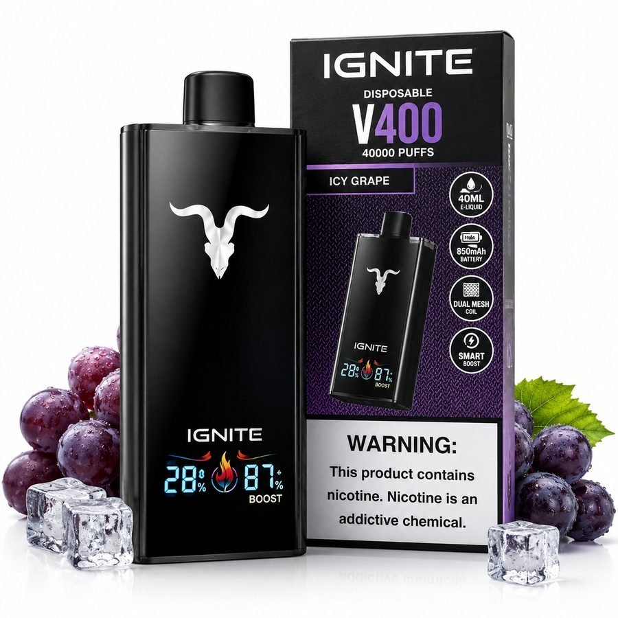 Pod Descartável Ignite V400 - 40000 Puffs - Icy Grape