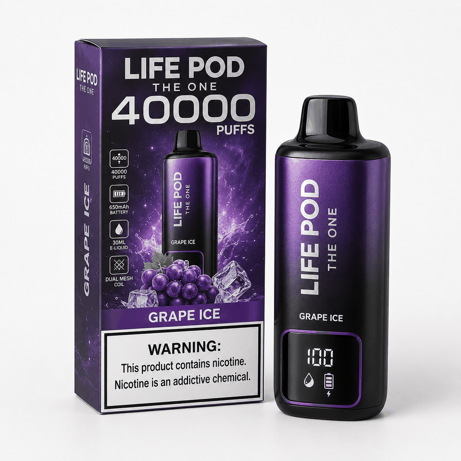 Pod Descartável Life Pod - The One 40000 puffs - Grape Ice