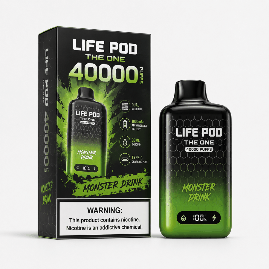 Pod Descartável Life Pod - The One 40000 puffs - Monster Drink