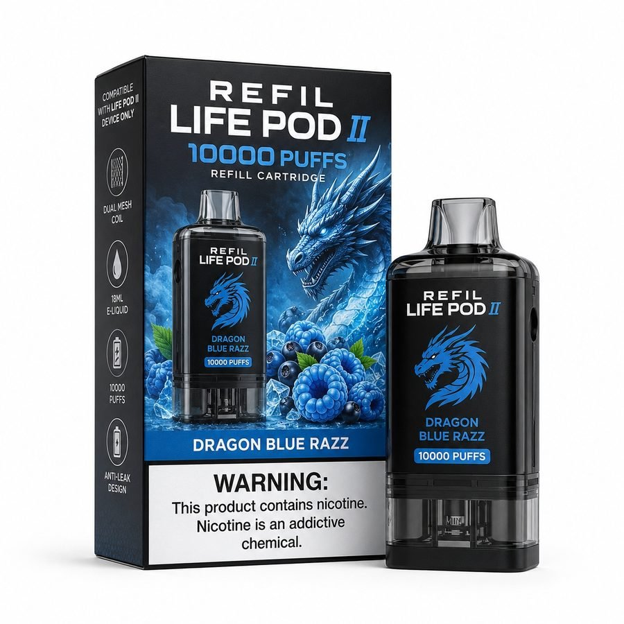 Refil Life Pod II 10000 puffs - Dragon Blue Razz