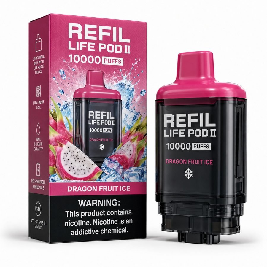 Refil Life Pod II 10000 puffs - Dragon Fruit Ice