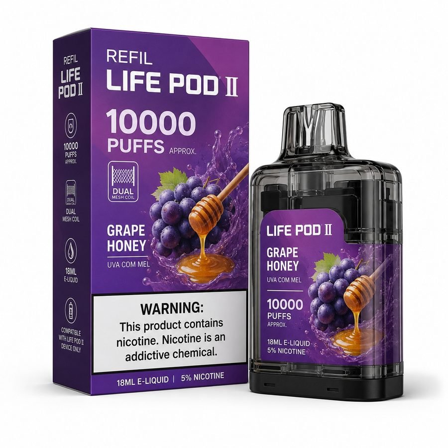 Refil Life Pod II 10000 puffs - Grape Honey