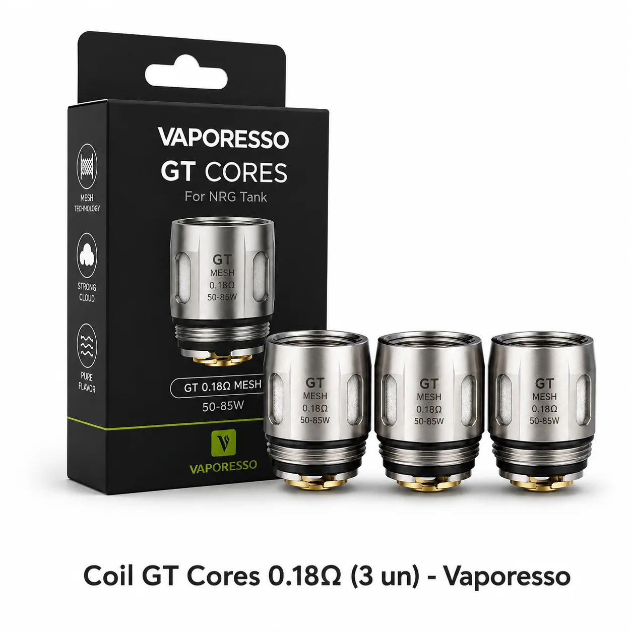 Coil GT Cores 0.18Ω Vaporesso - Kit com 3 Unidades